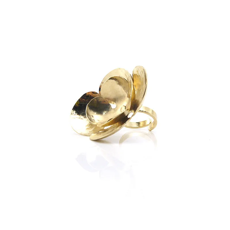 Crocus Flower Gold Ring