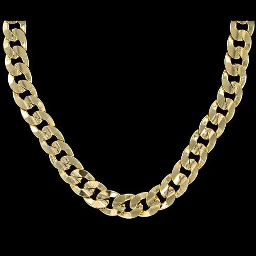 Cuban Concave 10mm 24 Inch Gold Plated Hip Hop Chain Necklace