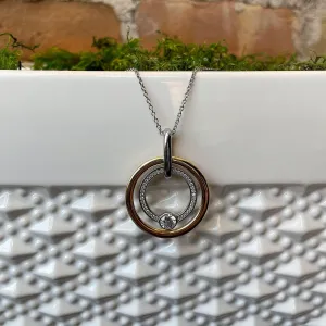 Cubic Zirconia Double Circle Pendant