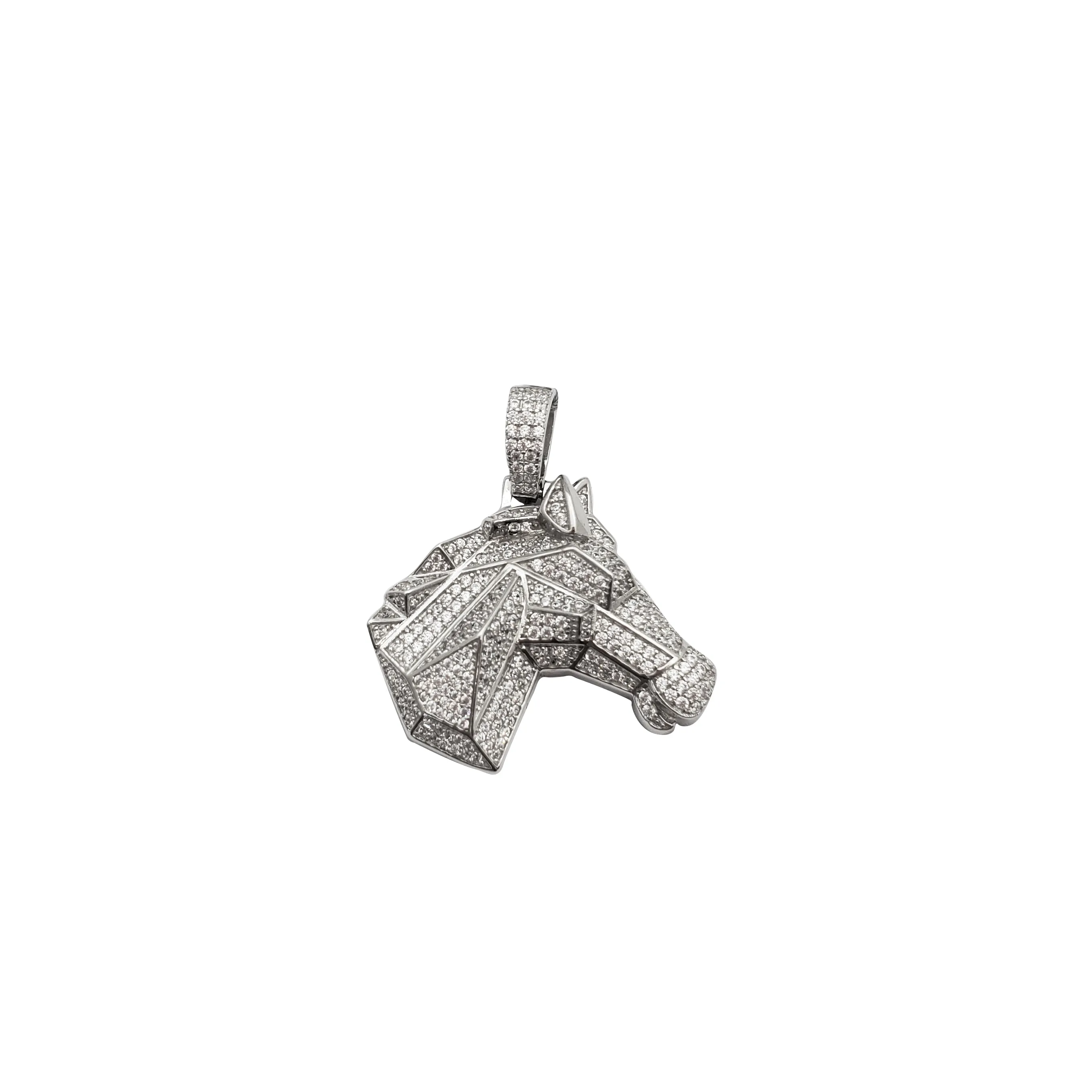 Cubic Zirconia Horse Pendant (Silver)