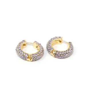 Darling Diva Lavender Crystal Hoops