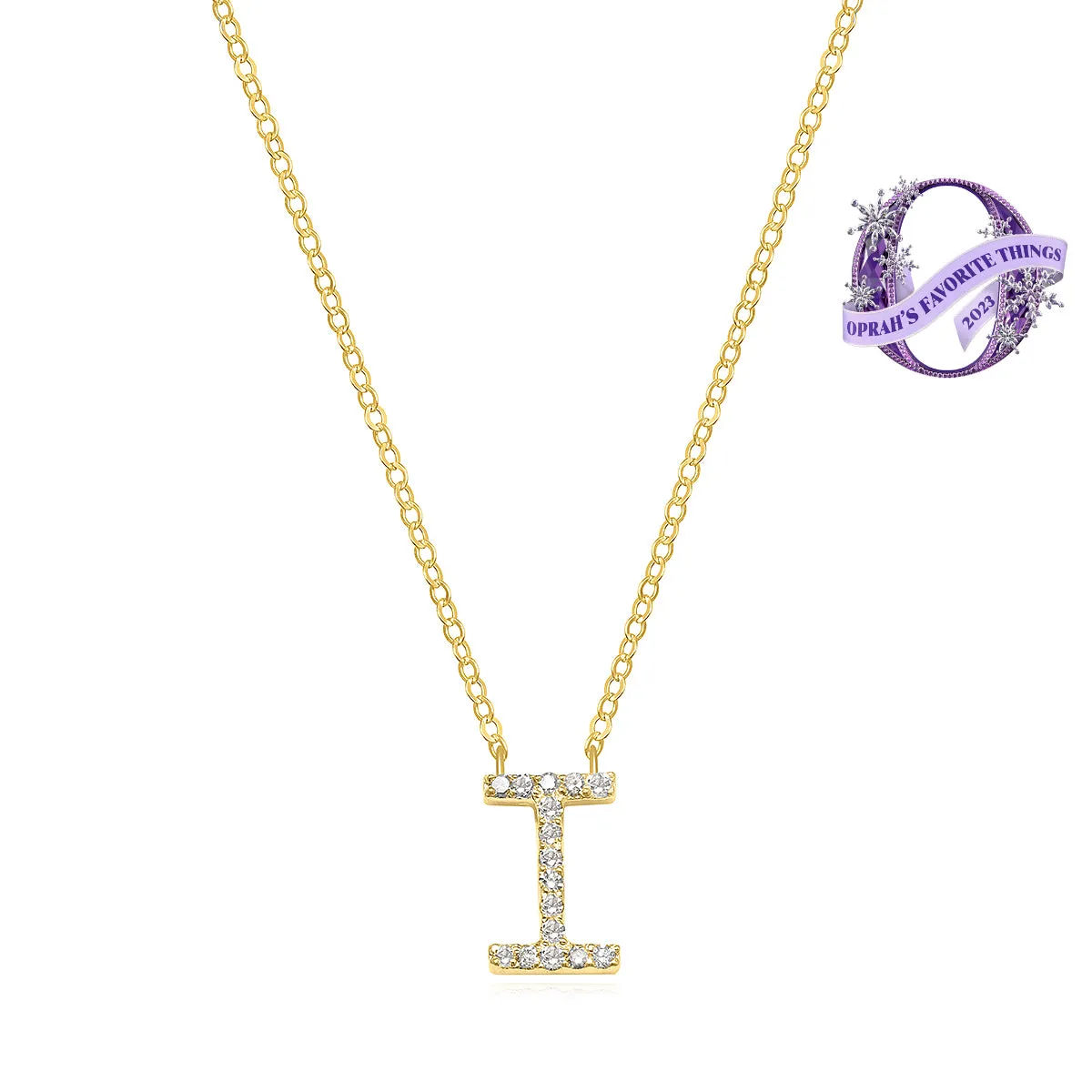 Diamond Initial Necklace-Gold