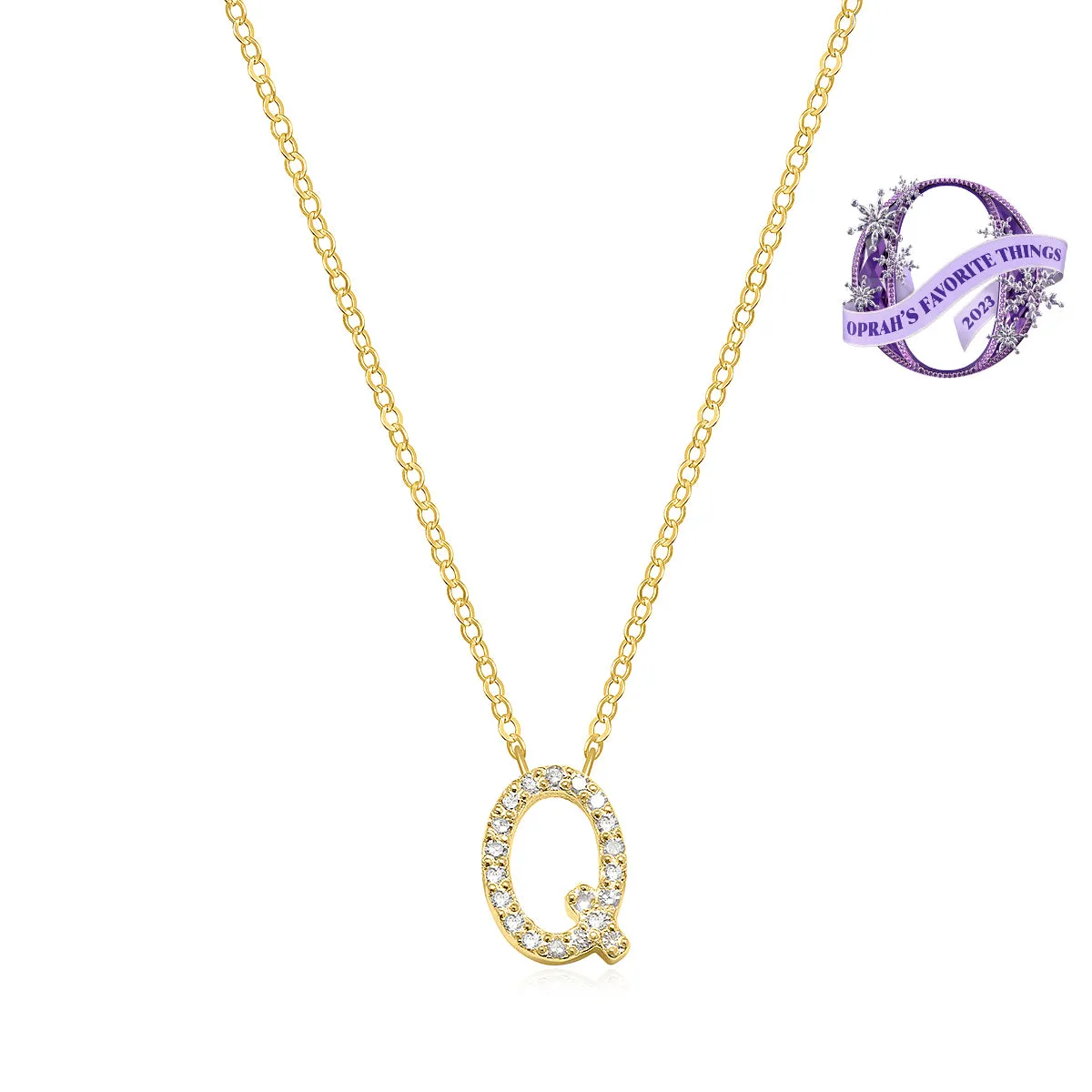 Diamond Initial Necklace-Gold