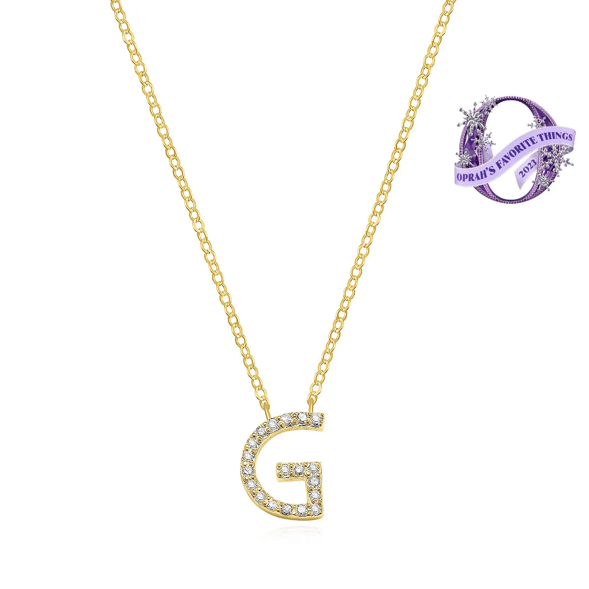 Diamond Initial Necklace-Gold