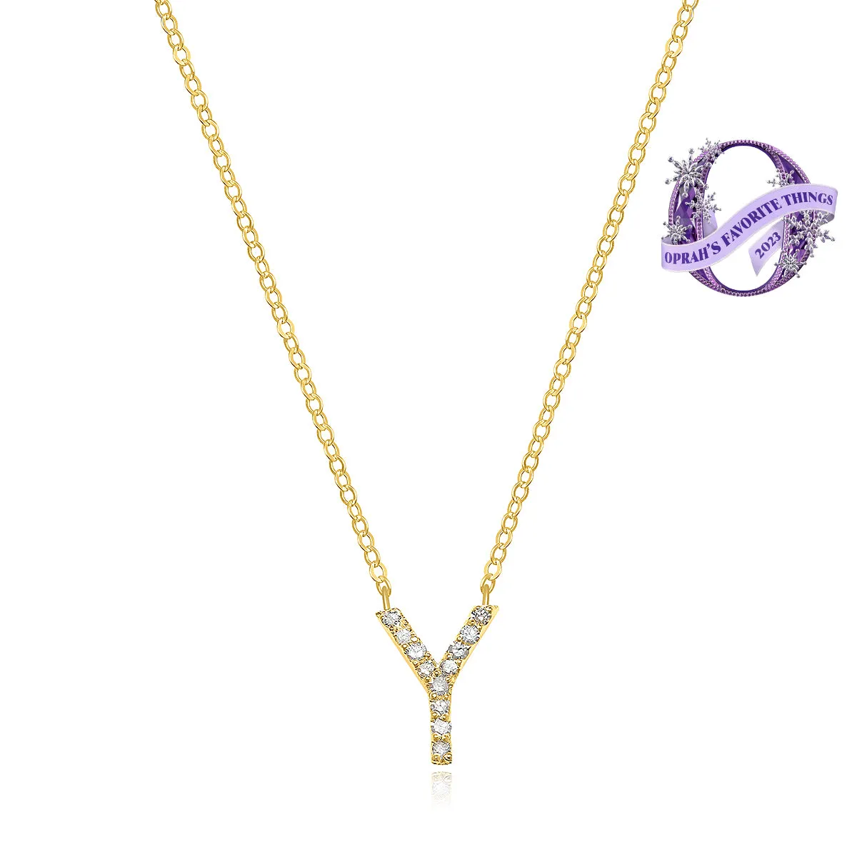 Diamond Initial Necklace-Gold