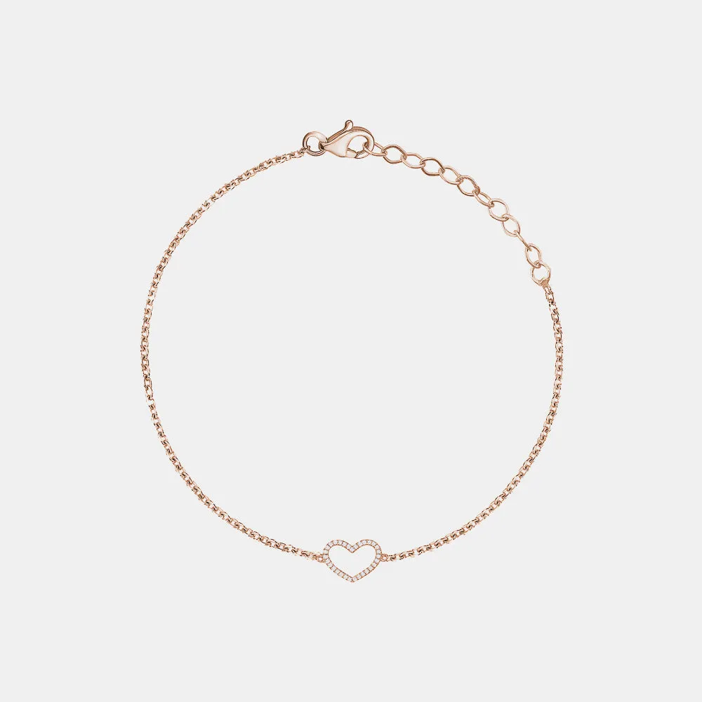 Diamond Open Heart Bracelet