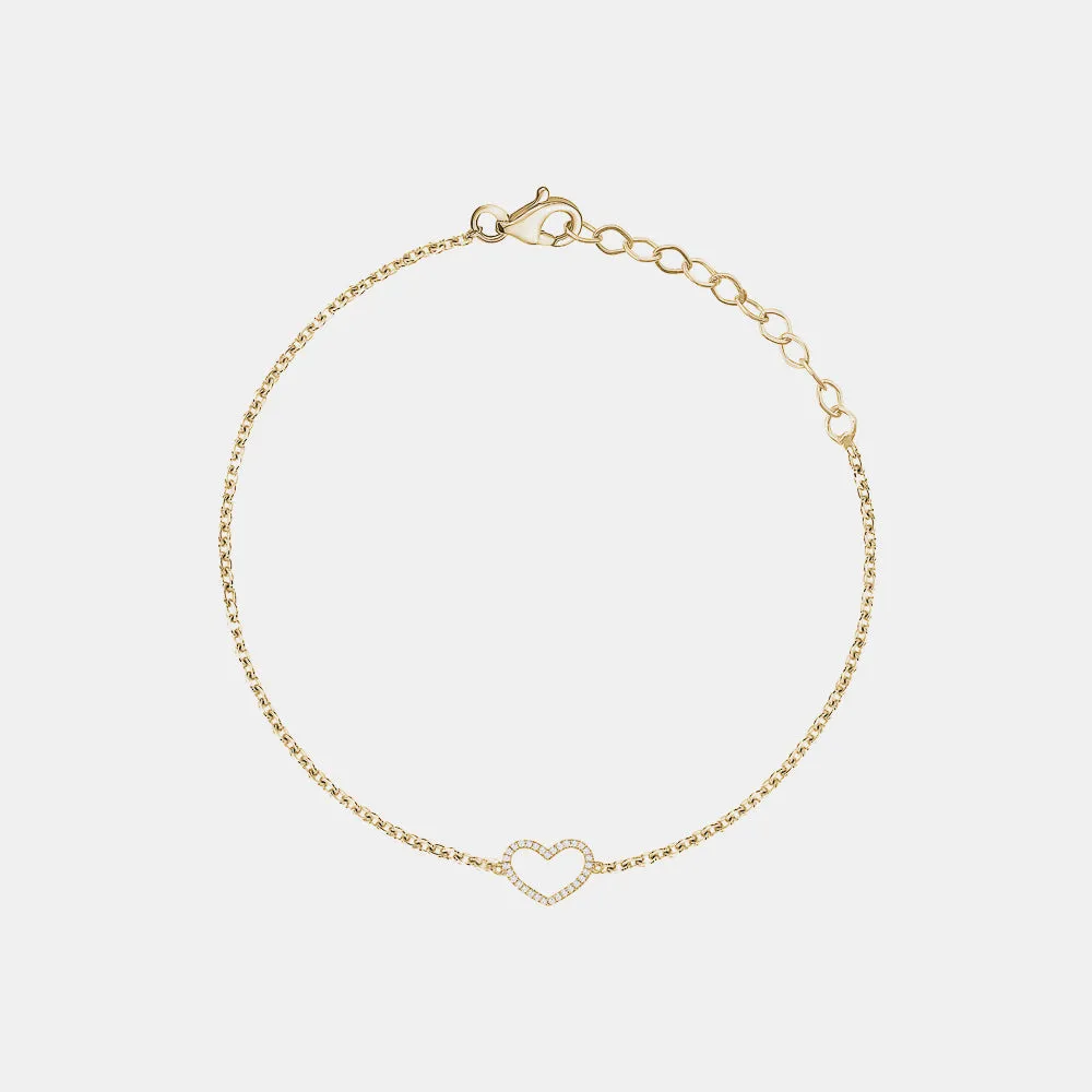 Diamond Open Heart Bracelet