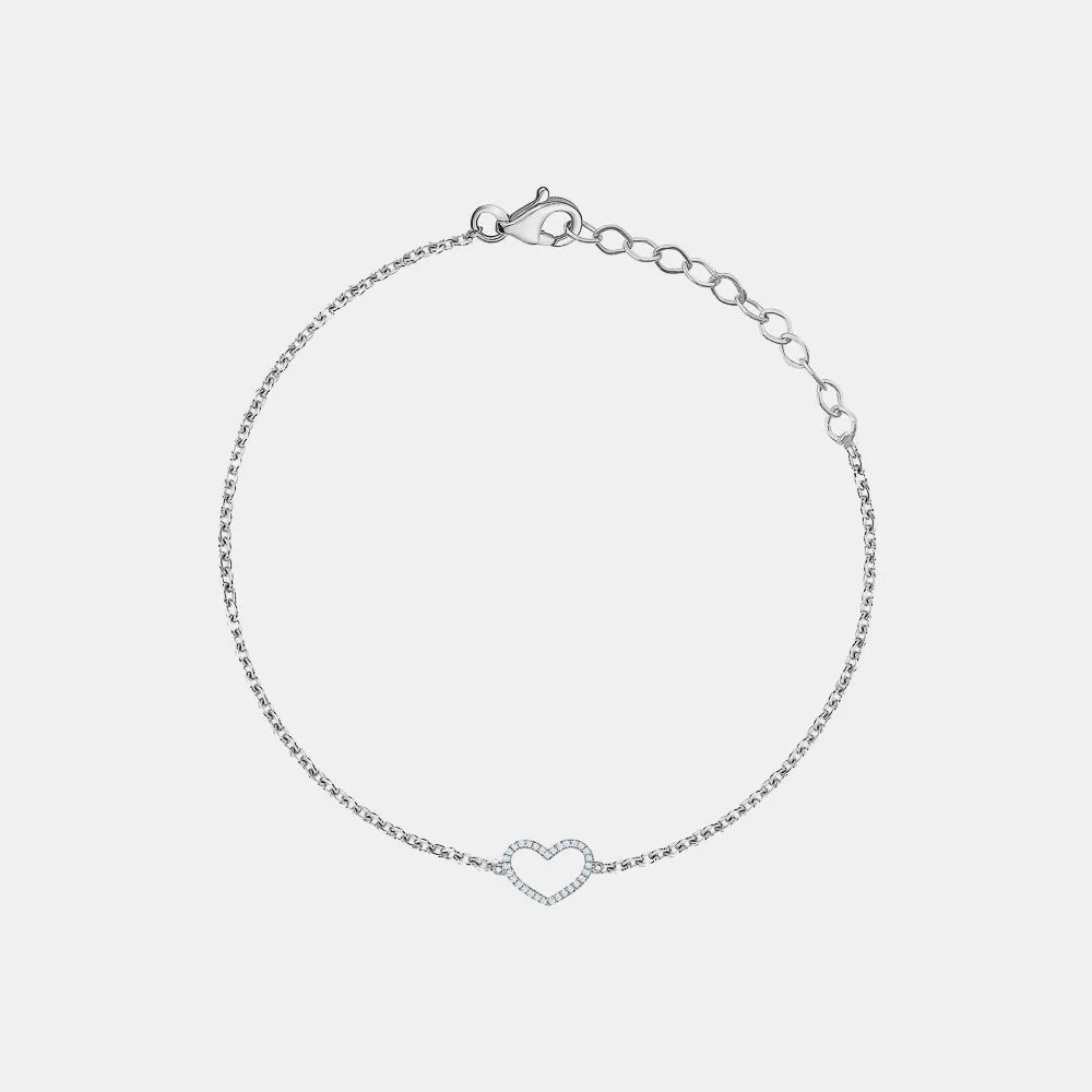 Diamond Open Heart Bracelet