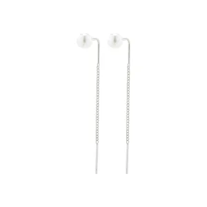 ELBA long chain pearl earrings silver-plated