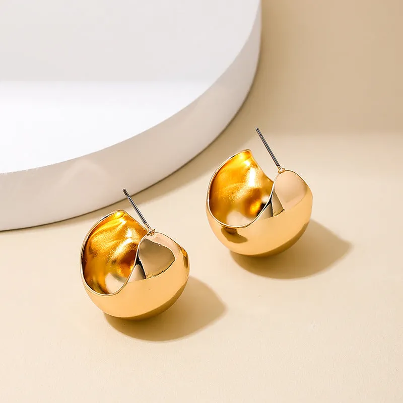 Elegant Metal Geometric Earrings from Vienna Verve Collection