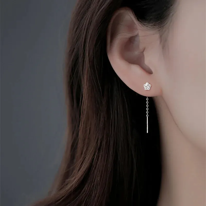 Elegant Slim Geometric Chain Earrings