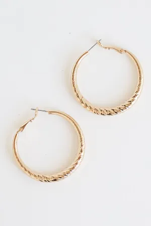 FINAL SALE - Brynn Gold Twisted Hoop Earrings