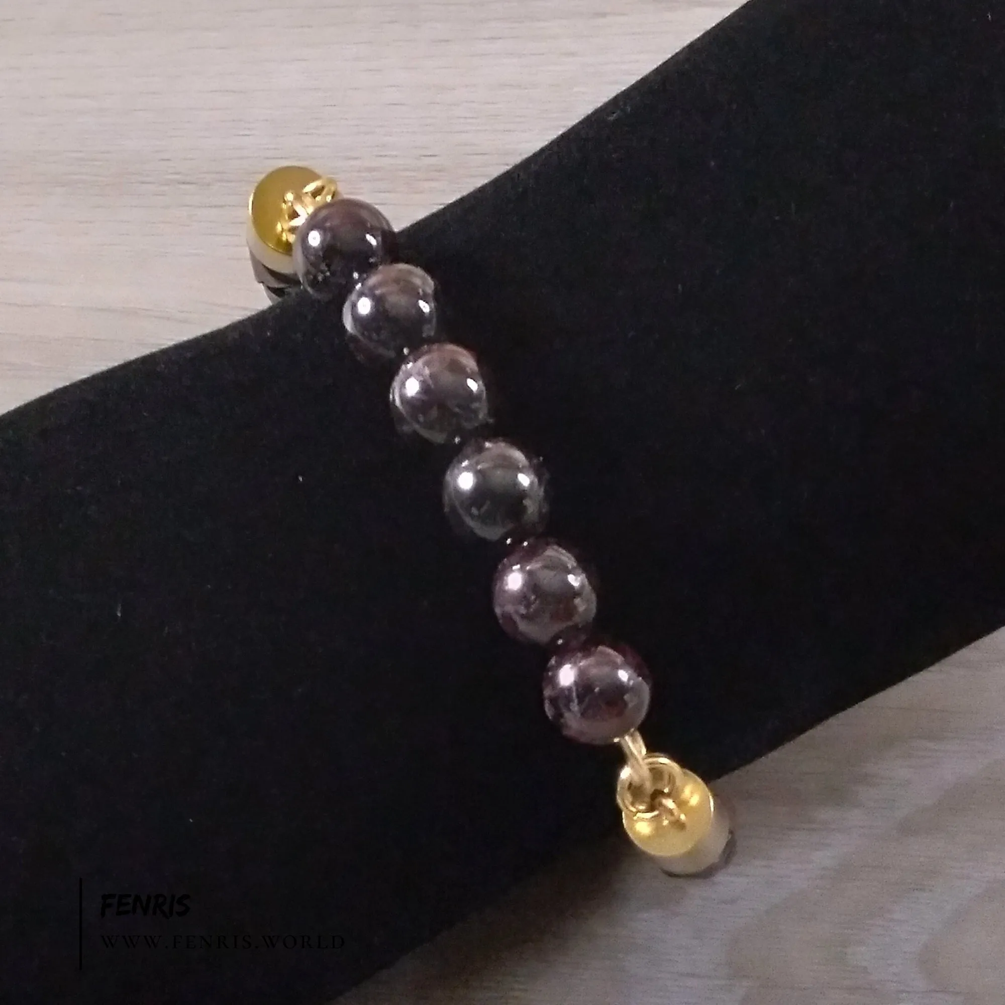 Garnet Gemstone & Cognac Brown Leather Bracelet | Fenris