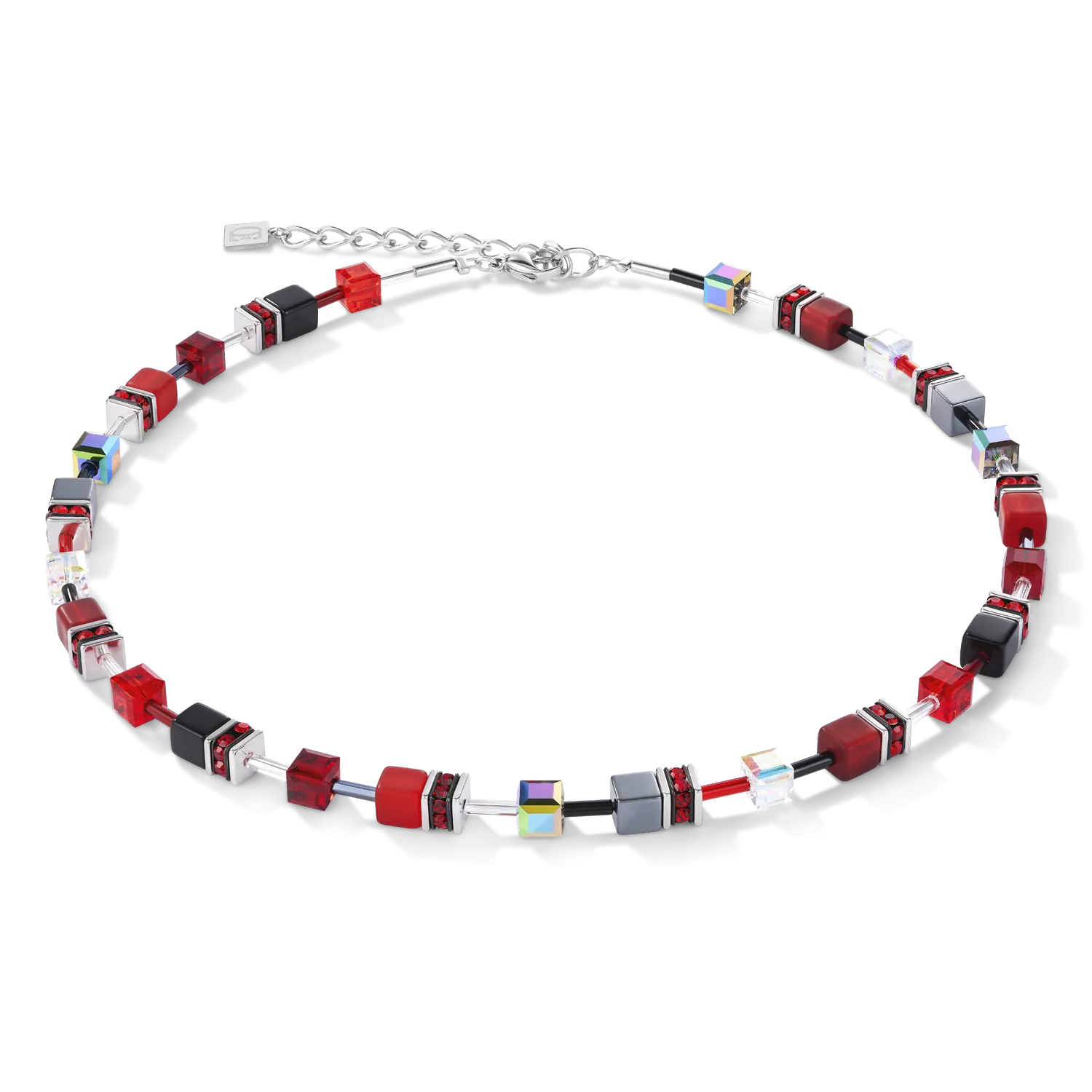 GeoCUBE® Necklace red-haematite