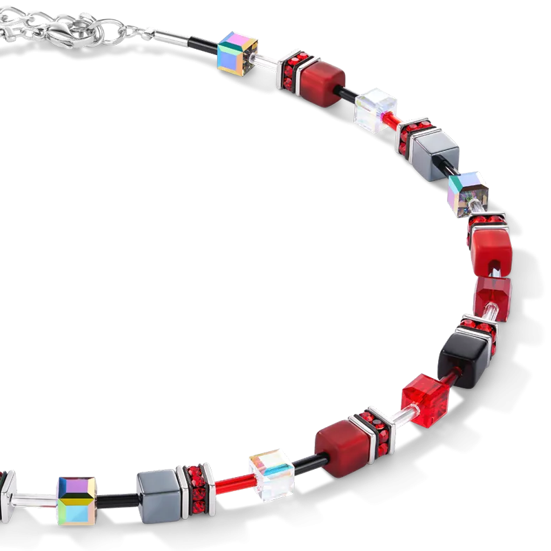 GeoCUBE® Necklace red-haematite