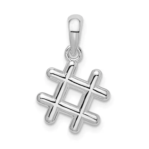 Glossy Hashtag Pendant (14K)