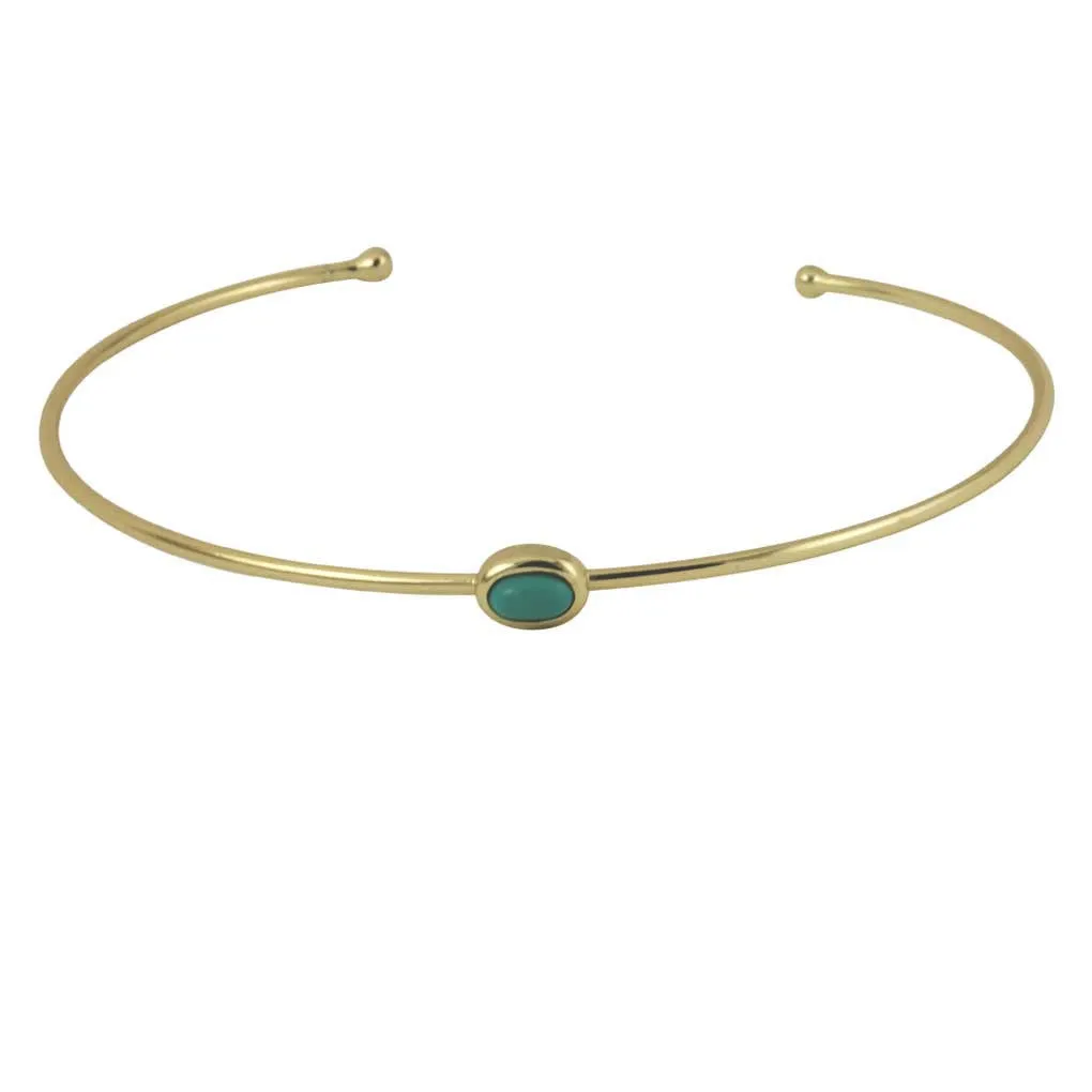 Gold-Dipped Turquoise Cuff Bracelet