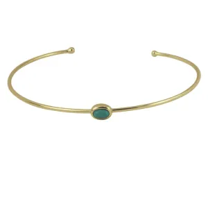 Gold-Dipped Turquoise Cuff Bracelet