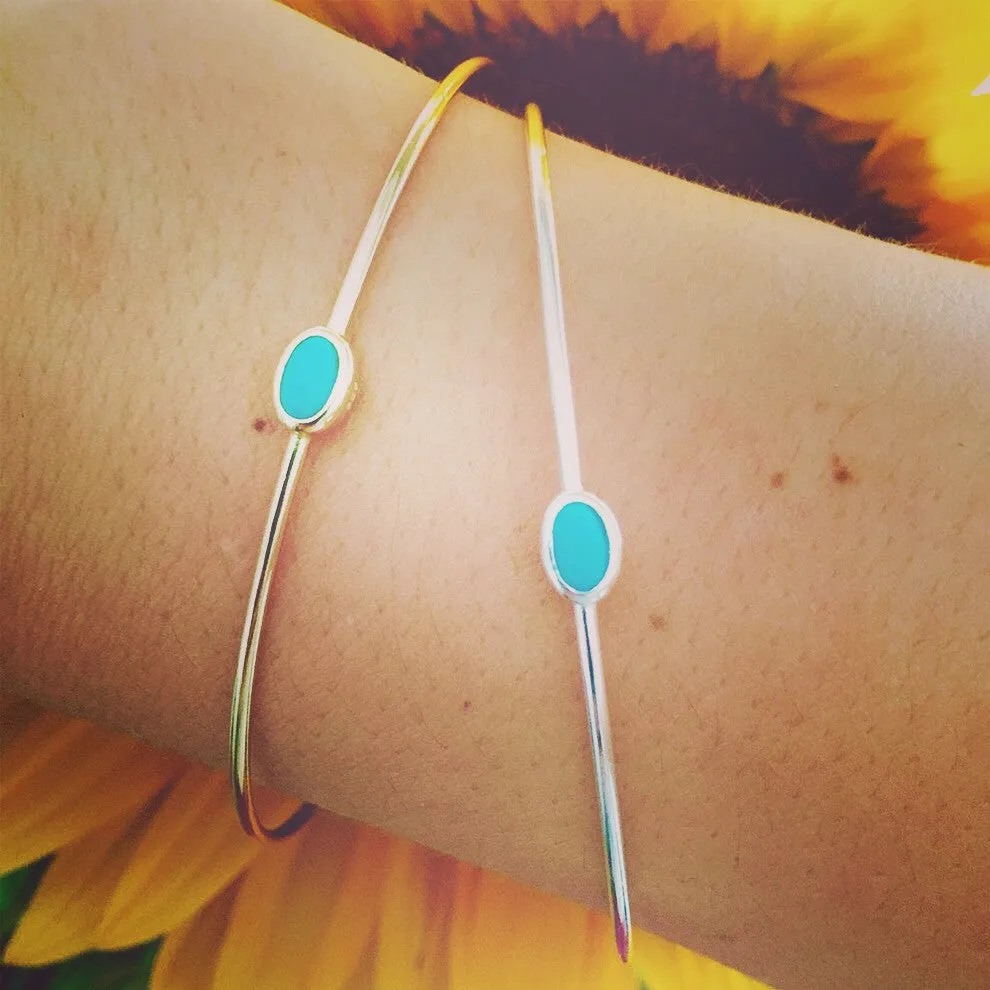 Gold-Dipped Turquoise Cuff Bracelet