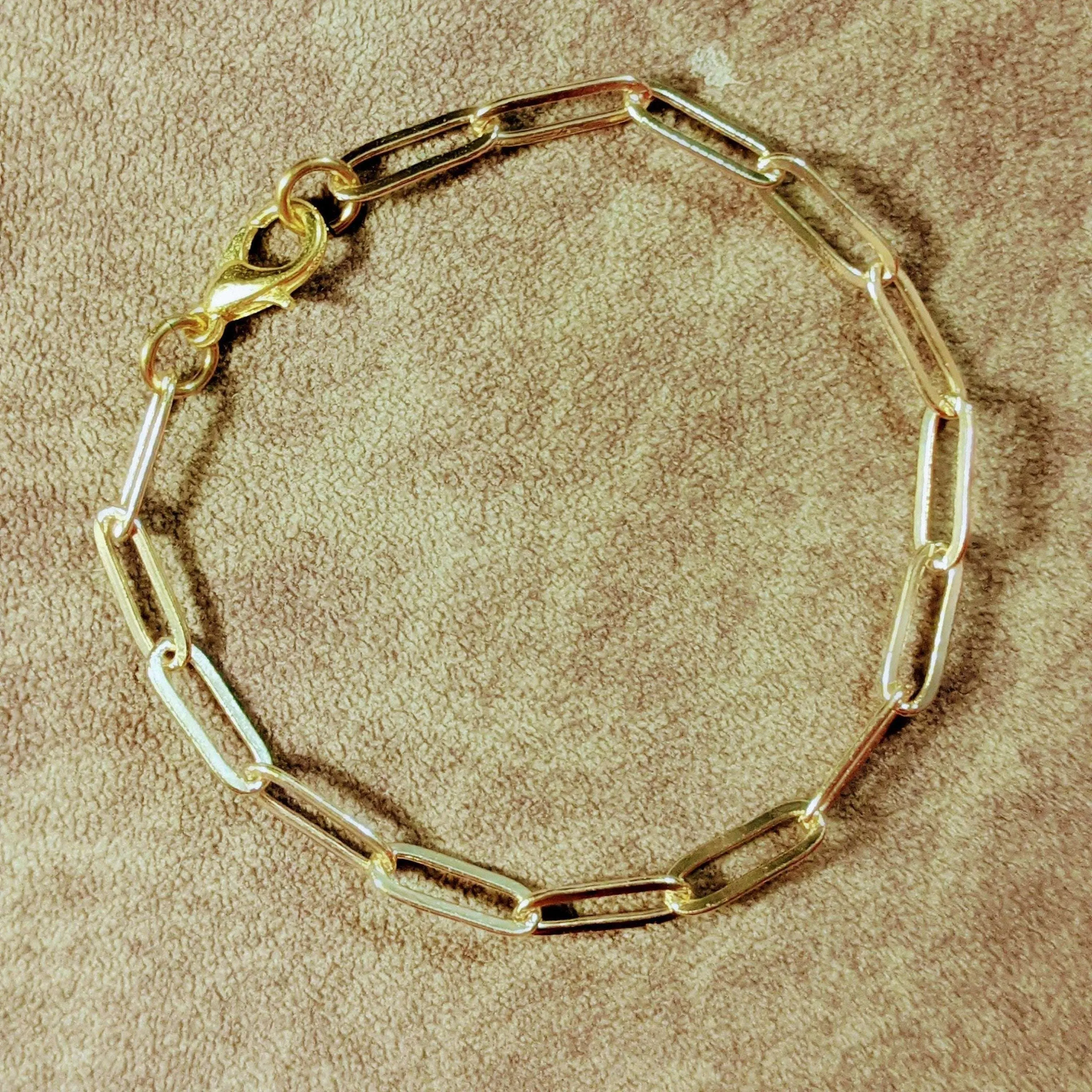 Gold Paperclip Chain Bracelet