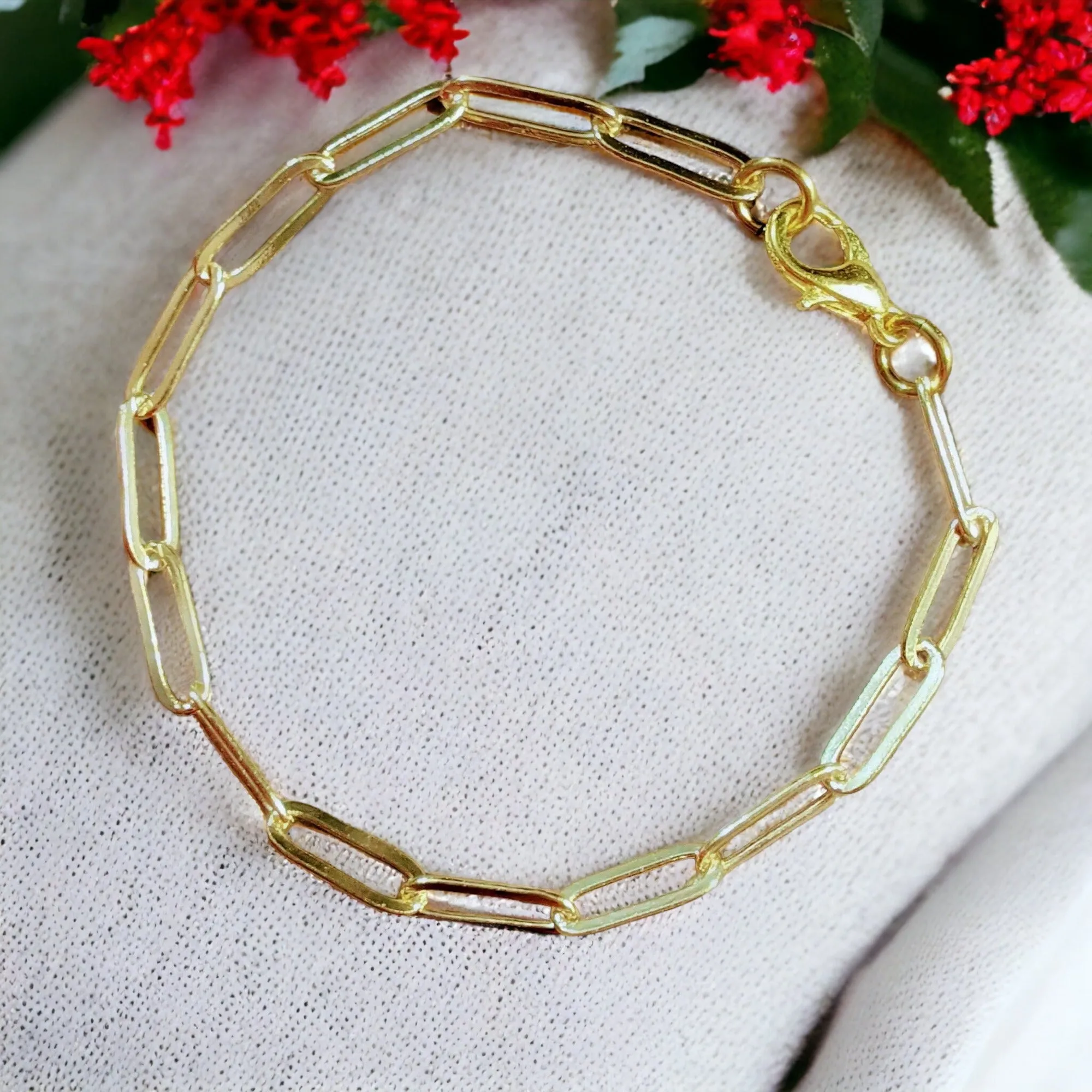 Gold Paperclip Chain Bracelet