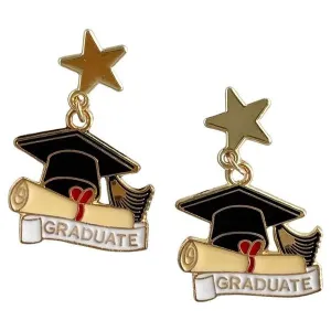 Graduate Star Black Earrings