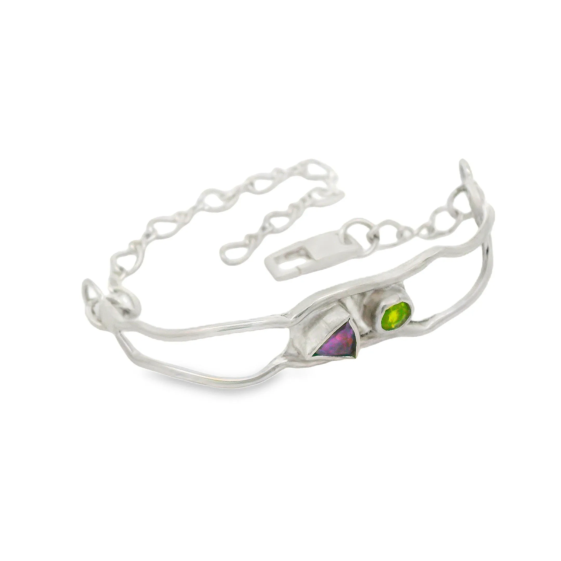 Happy Wave Amethyst and Peridot Bracelet