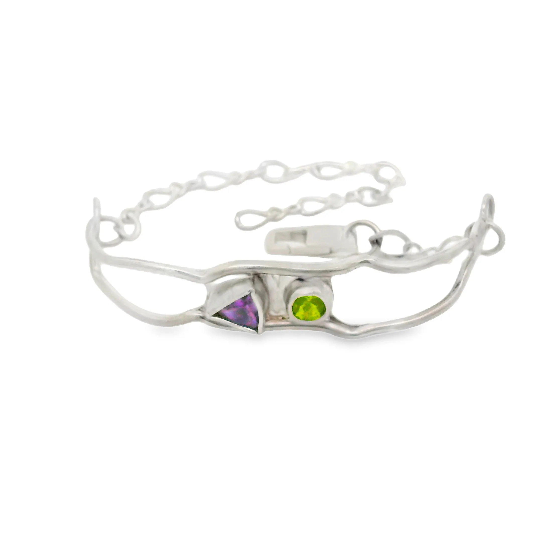 Happy Wave Amethyst and Peridot Bracelet