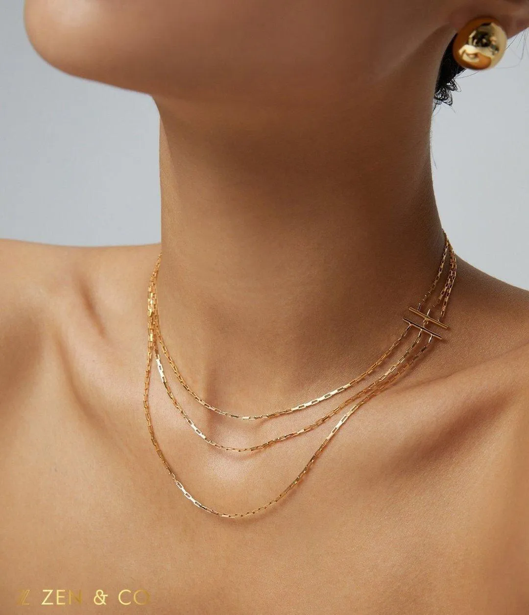 HARPER Minimalist 3 layer stackable necklace