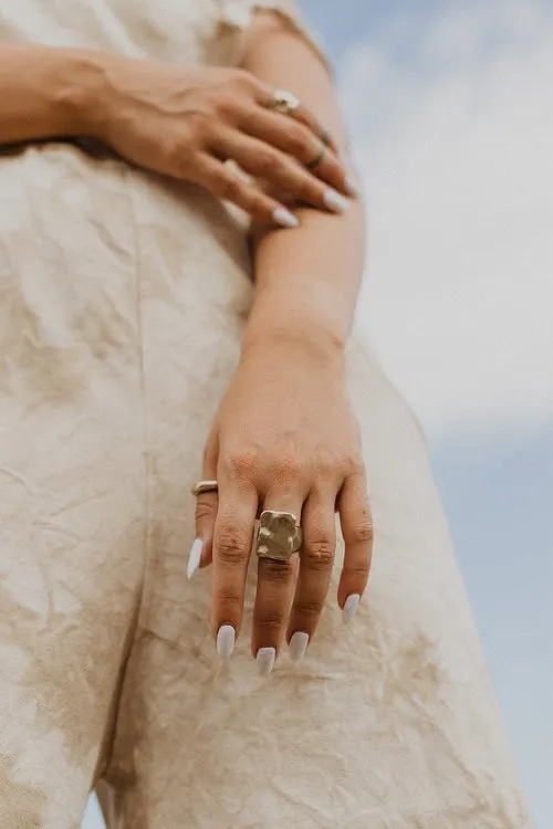 Hawkly Square Medallion Ring (Bronze or Silver)