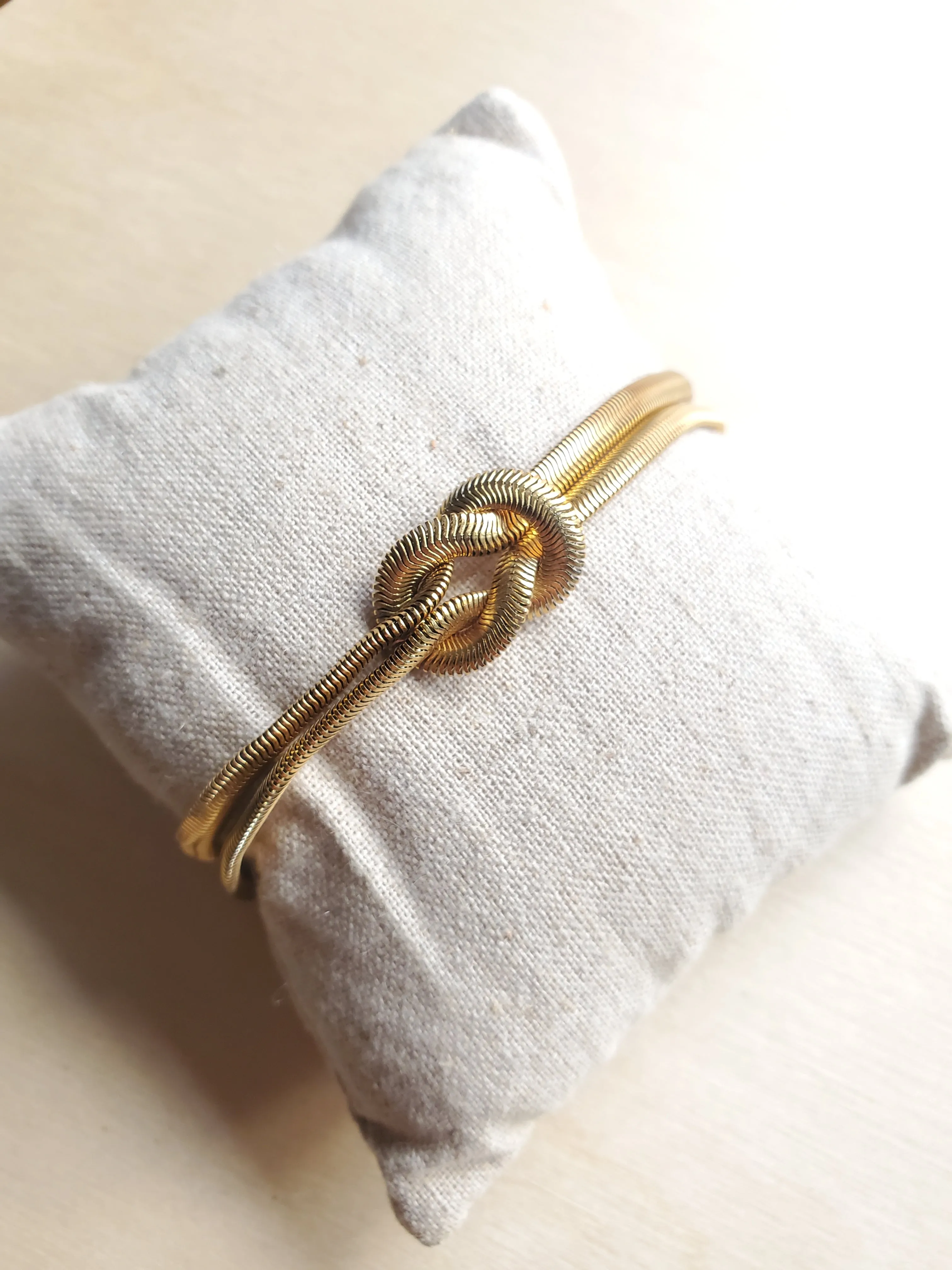 Herringbone Knotted Bracelet- Gold/Silver