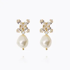 Honey Bee Earrings / Pearl   Crystal