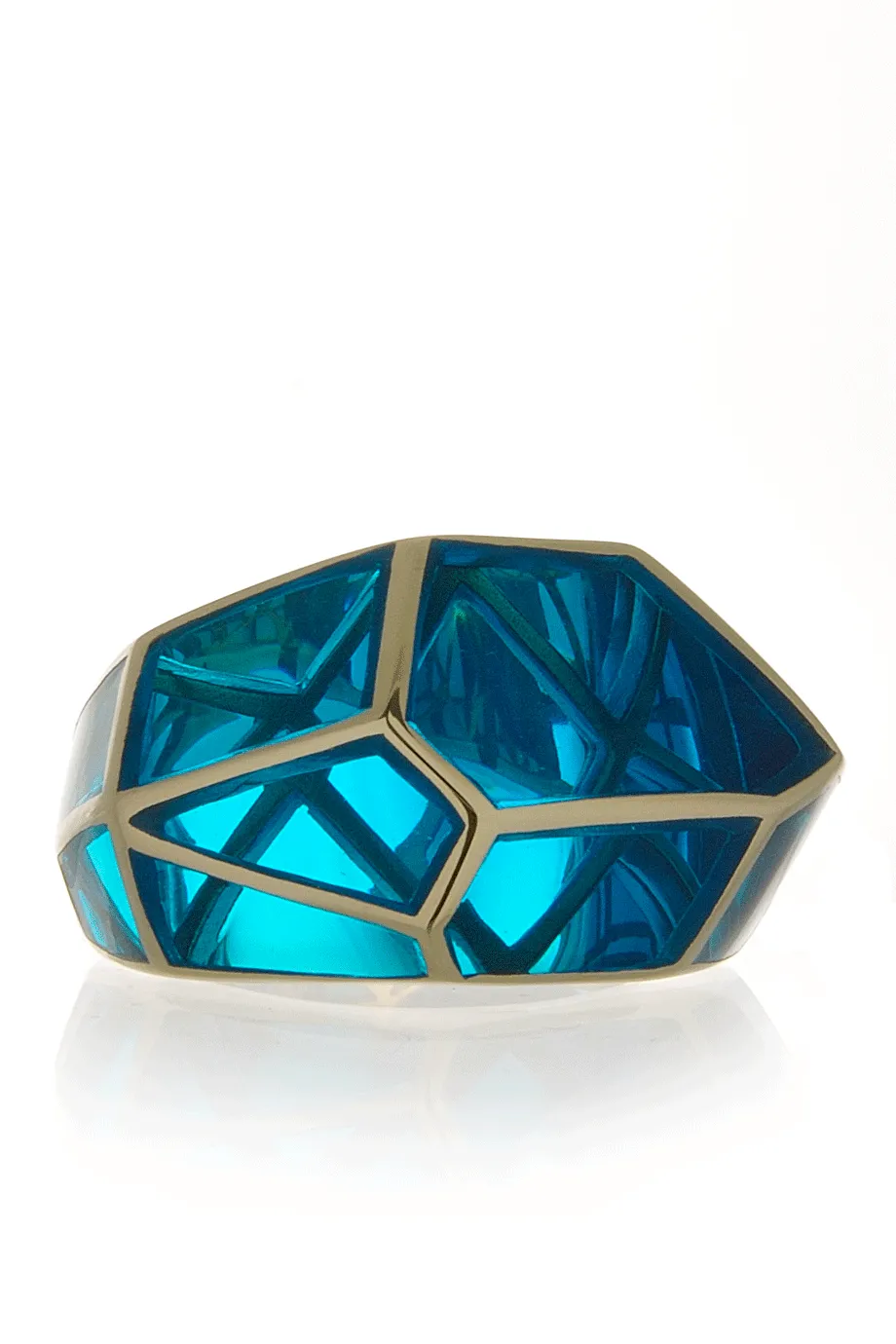 ISHARYA LOUVRE Aqua Blue Resin Ring