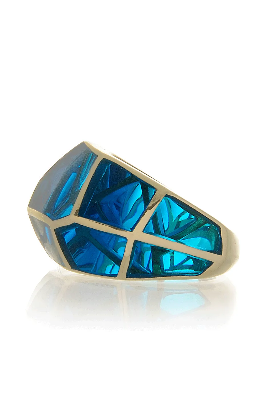 ISHARYA LOUVRE Aqua Blue Resin Ring