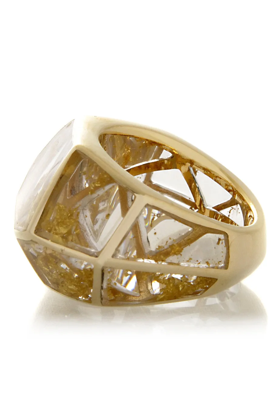 ISHARYA LOUVRE Leaf Gold Resin Ring