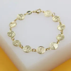 Jesus Christ Charms Bracelet in Gold & Rhodium