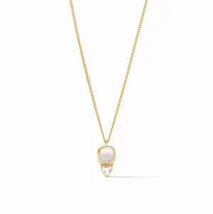 Julie Vos Aquitaine Duo Delicate Necklace, Clear Crystal