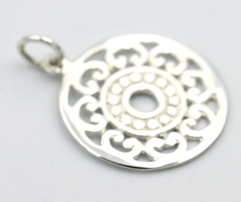 Kaedesigns, New Genuine New Sterling Silver 925 Filigree Round Pendant