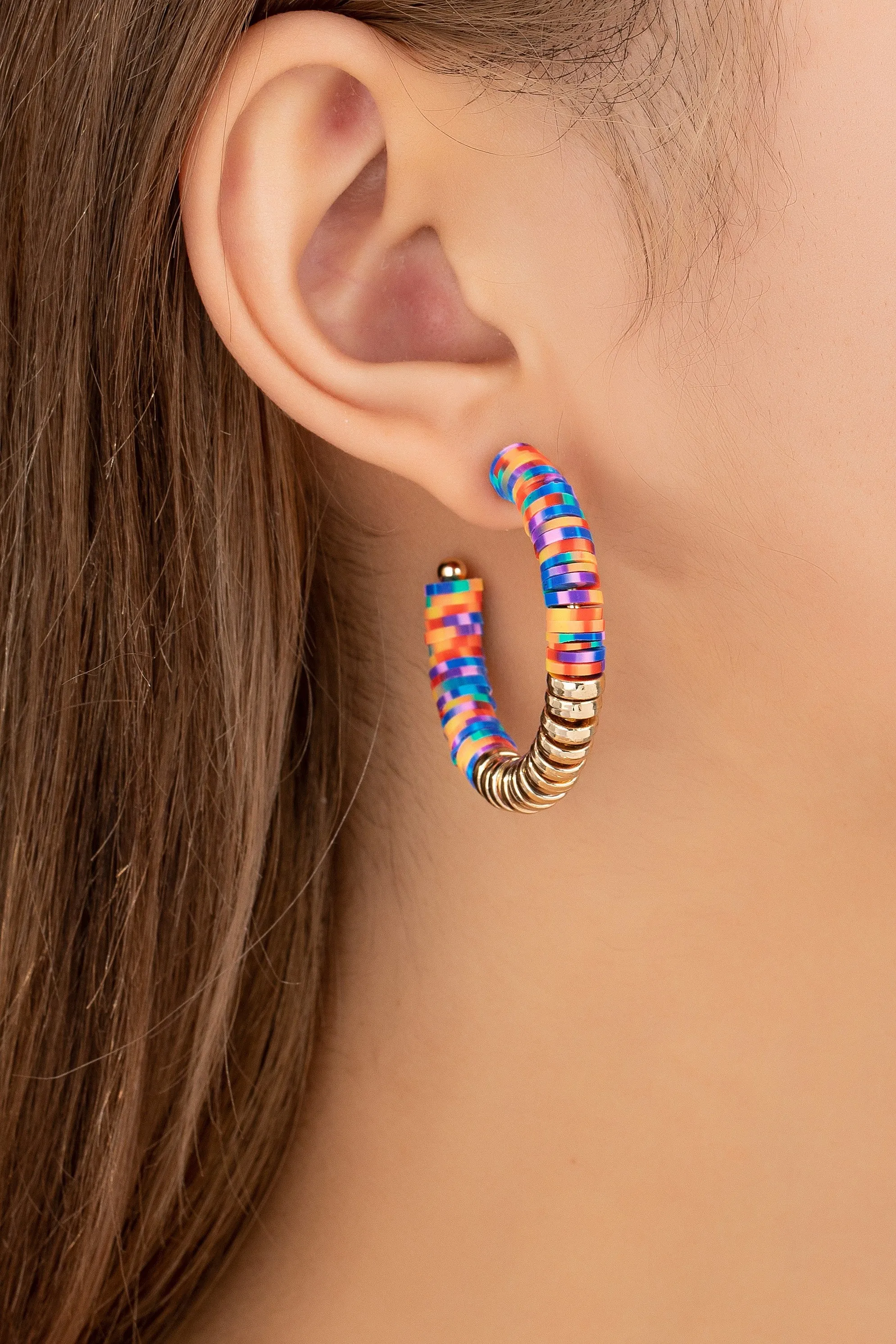 Kaleidoscope Charm Hoop Earrings