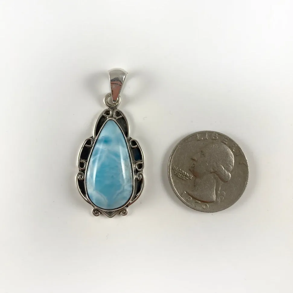 Larimar & Sterling Silver Pendant