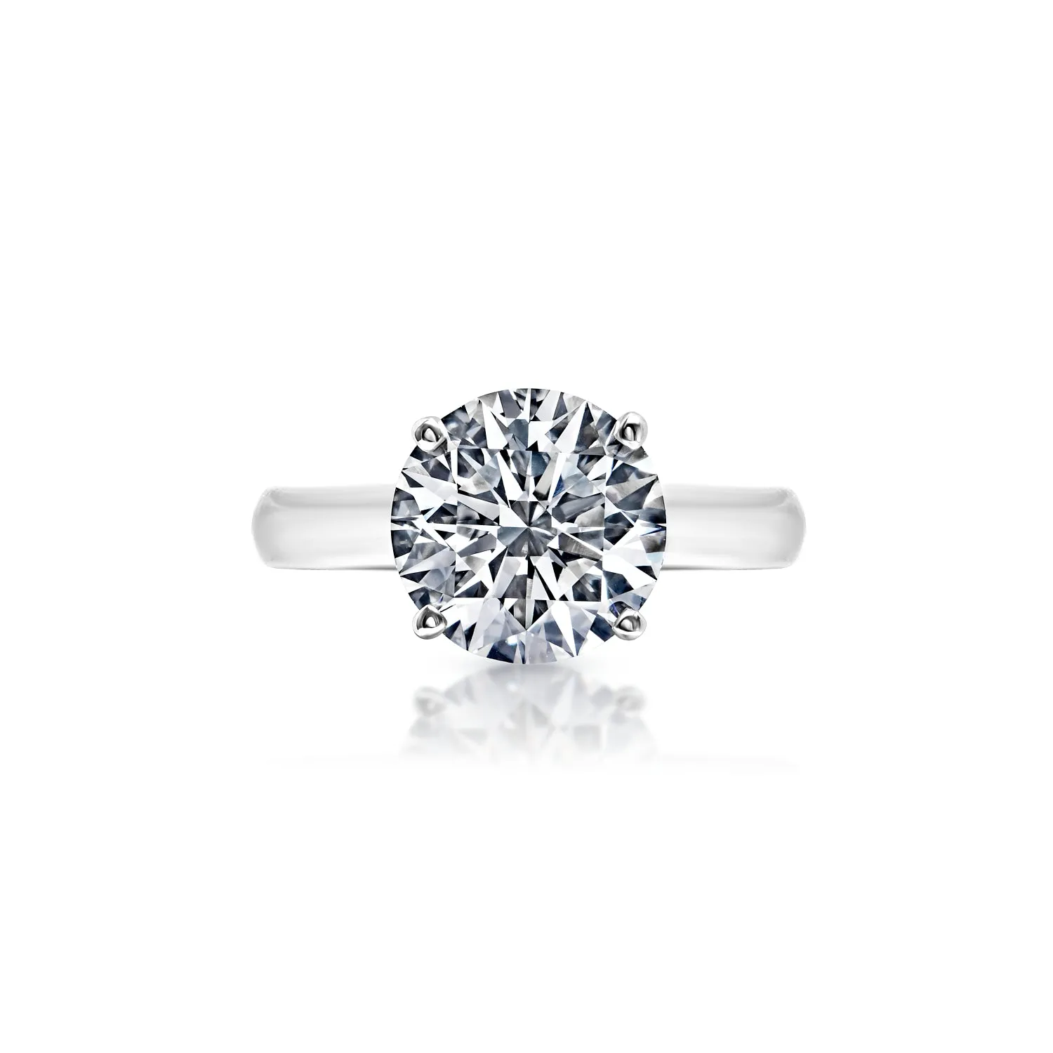 Liba 3 Carat I VS1 Round Brilliant Diamond Solitaire Engagement Ring in Platinum