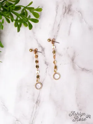 MAKING MEMORIES GOLD CRYSTAL DANGLE EARRINGS