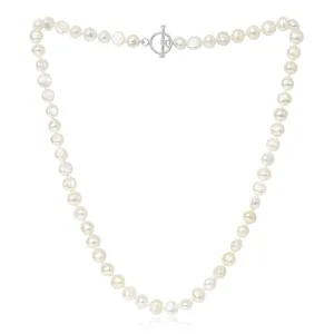 Margarita white irregular cultured freshwater pearl necklace