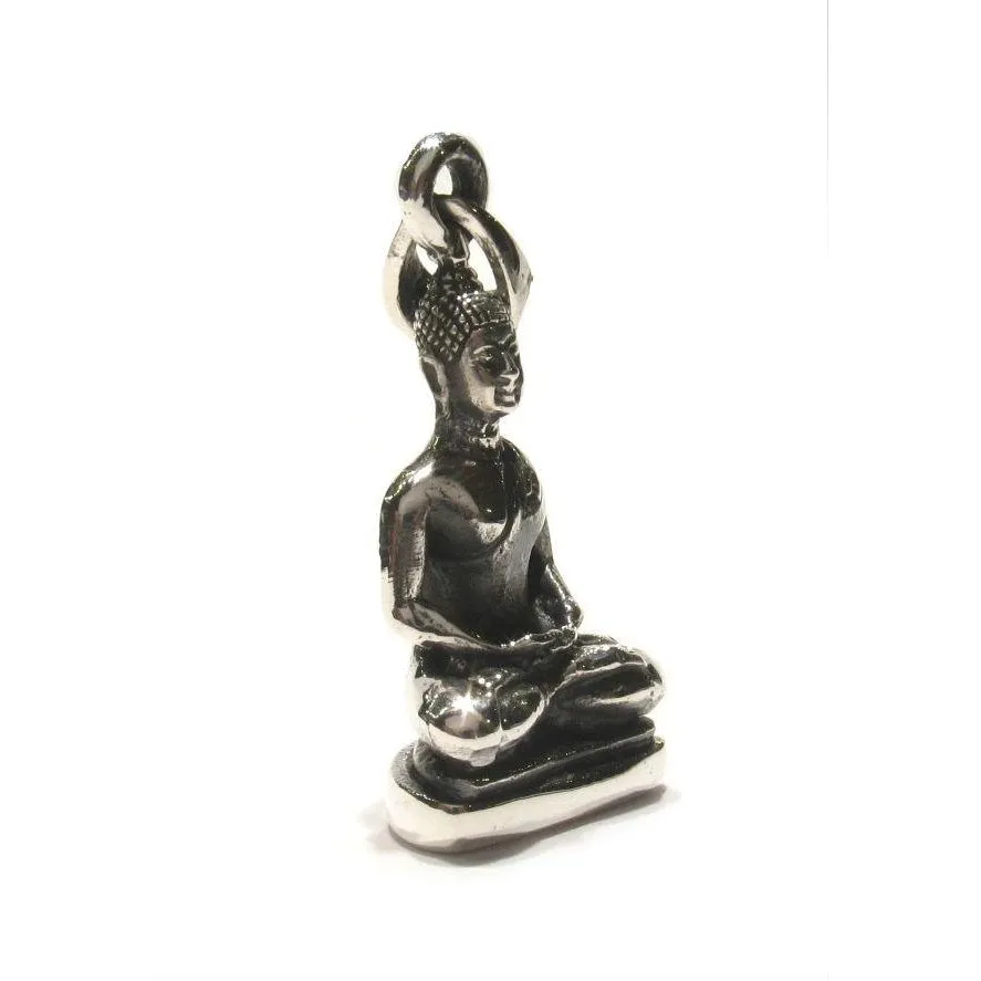 Meditating Buddha Sterling Silver Pendant I