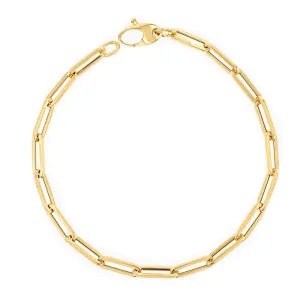 Medium 14K Gold Paper Clip Link Bracelet