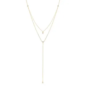 Melrose CZ Double Y Drop Necklace