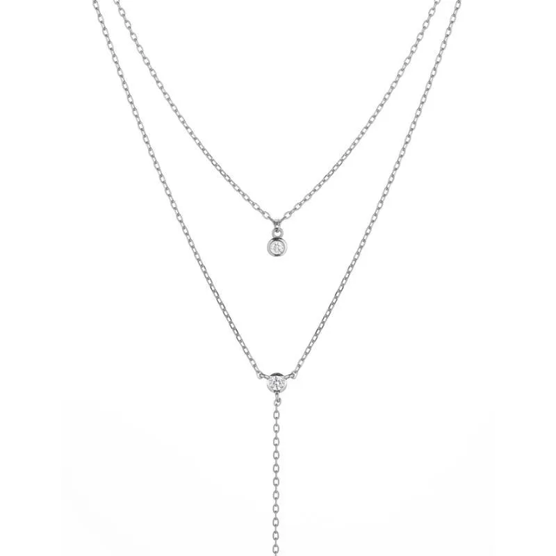 Melrose CZ Double Y Drop Necklace