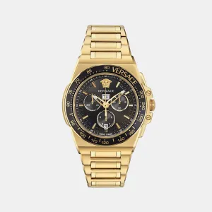 Men's Black Chronograph Stainless Steel Watch VE7H00623