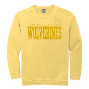 Michigan Monotone Bold CC Crewneck - Butter