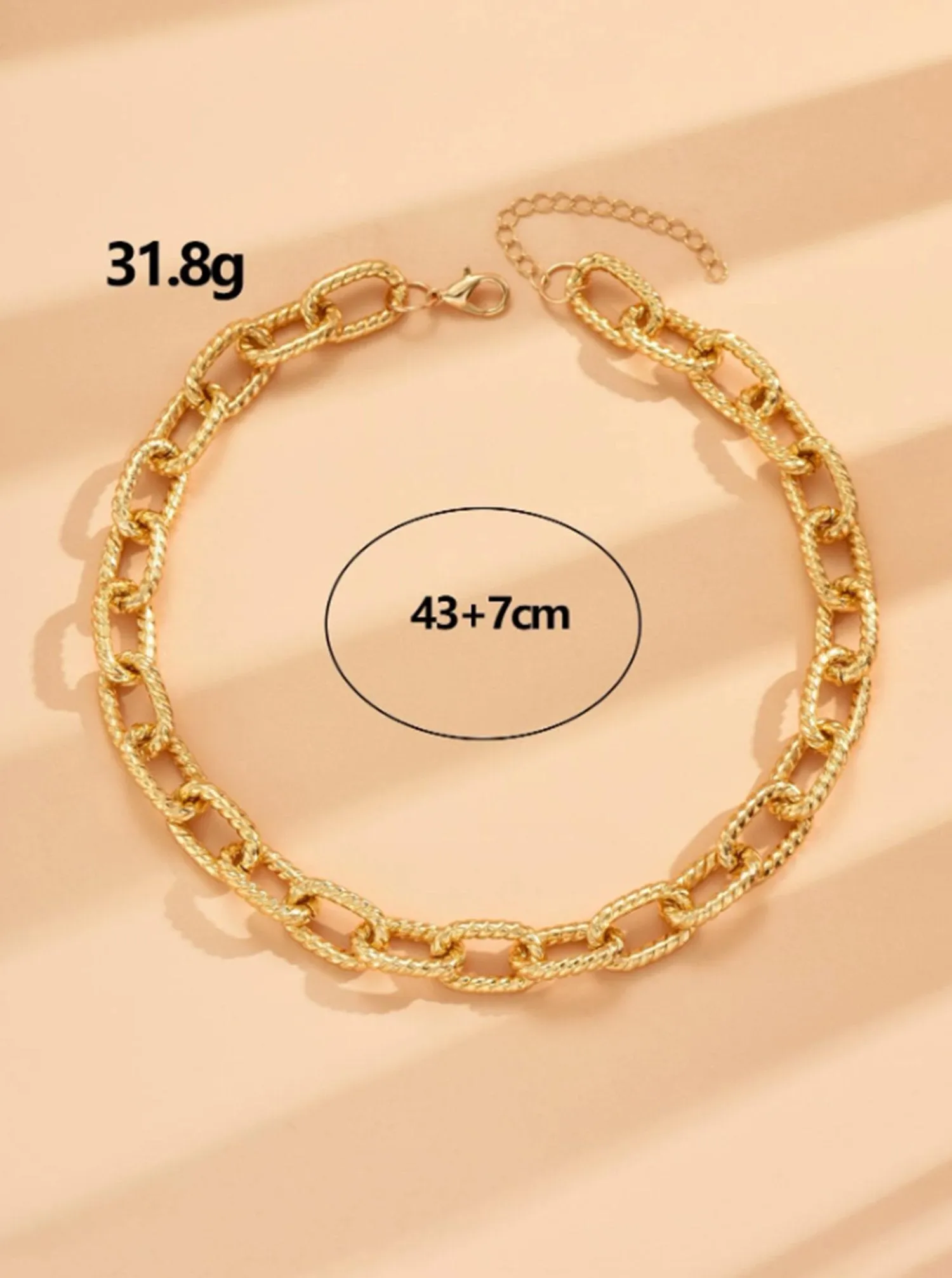 Minimalist Chain Necklace Yellow Gold Color